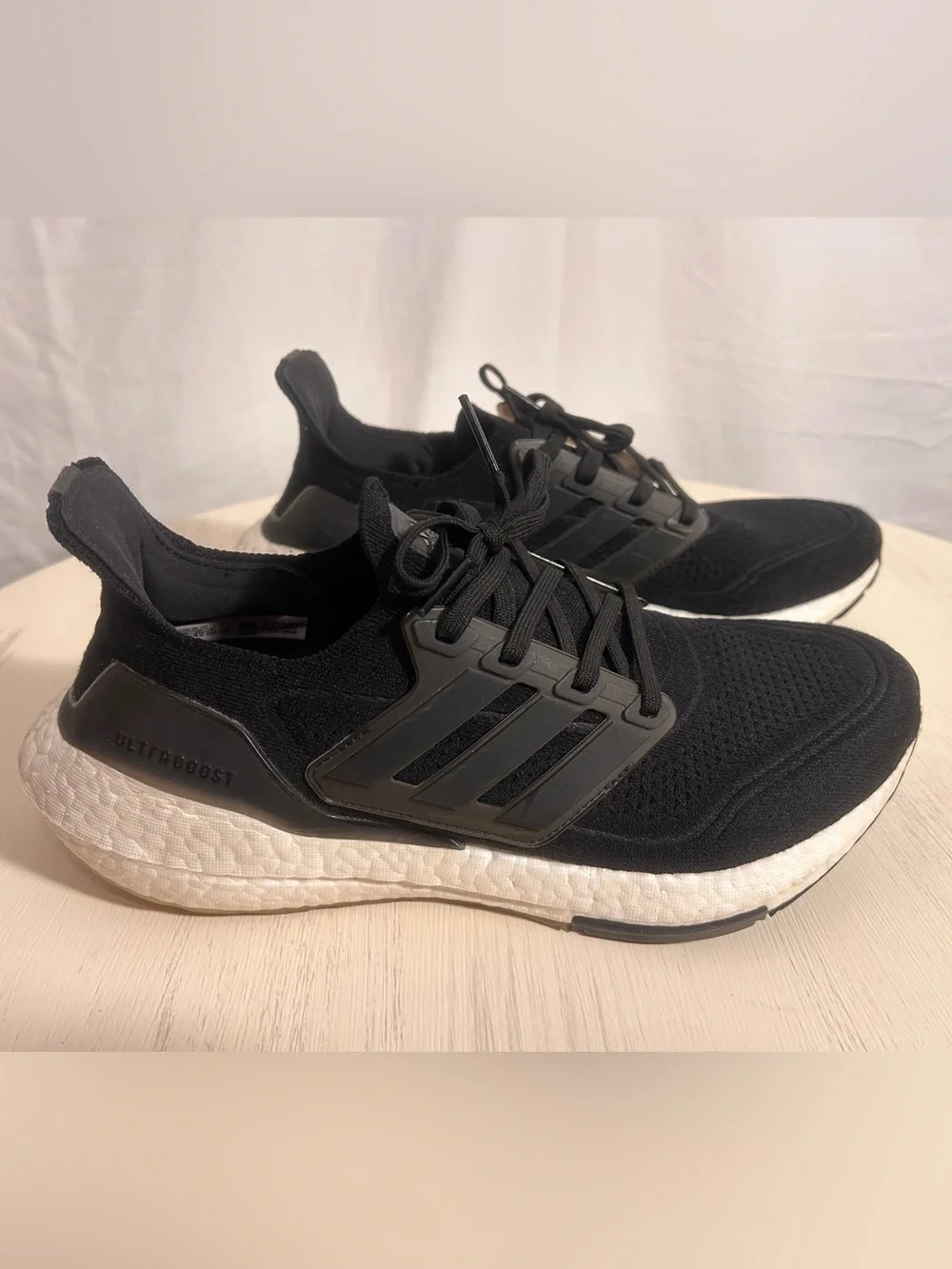 adidas Ultraboost 22 Knit Men's Black and White Running Sneakers